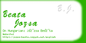 beata jozsa business card